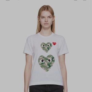 COMME DES GARÇONS PLAY white camouflage shirt